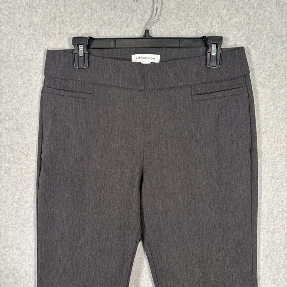 Liz Claiborne Pants Womens 8P Charcoal Lisa Pull On Pixie Career Office Jegging - Picture 2 of 10